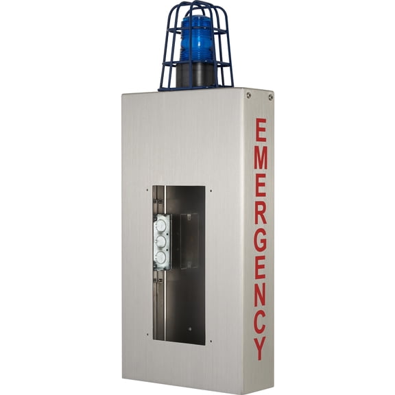 Wall Box with Caged Light and Emergency Lettering