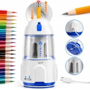 Aipker Electric Pencil Sharpener, Rechargeable Automatic Pencil Sharpener with Auto Feed, Stop & Eject, Rocket-Inspired Design for 7-12mm Standard & Jumbo Pencils, Classroom & Home Use