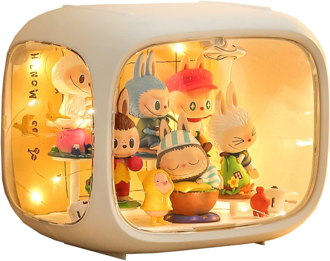 White Acrylic Lighted Display Case for Collectibles