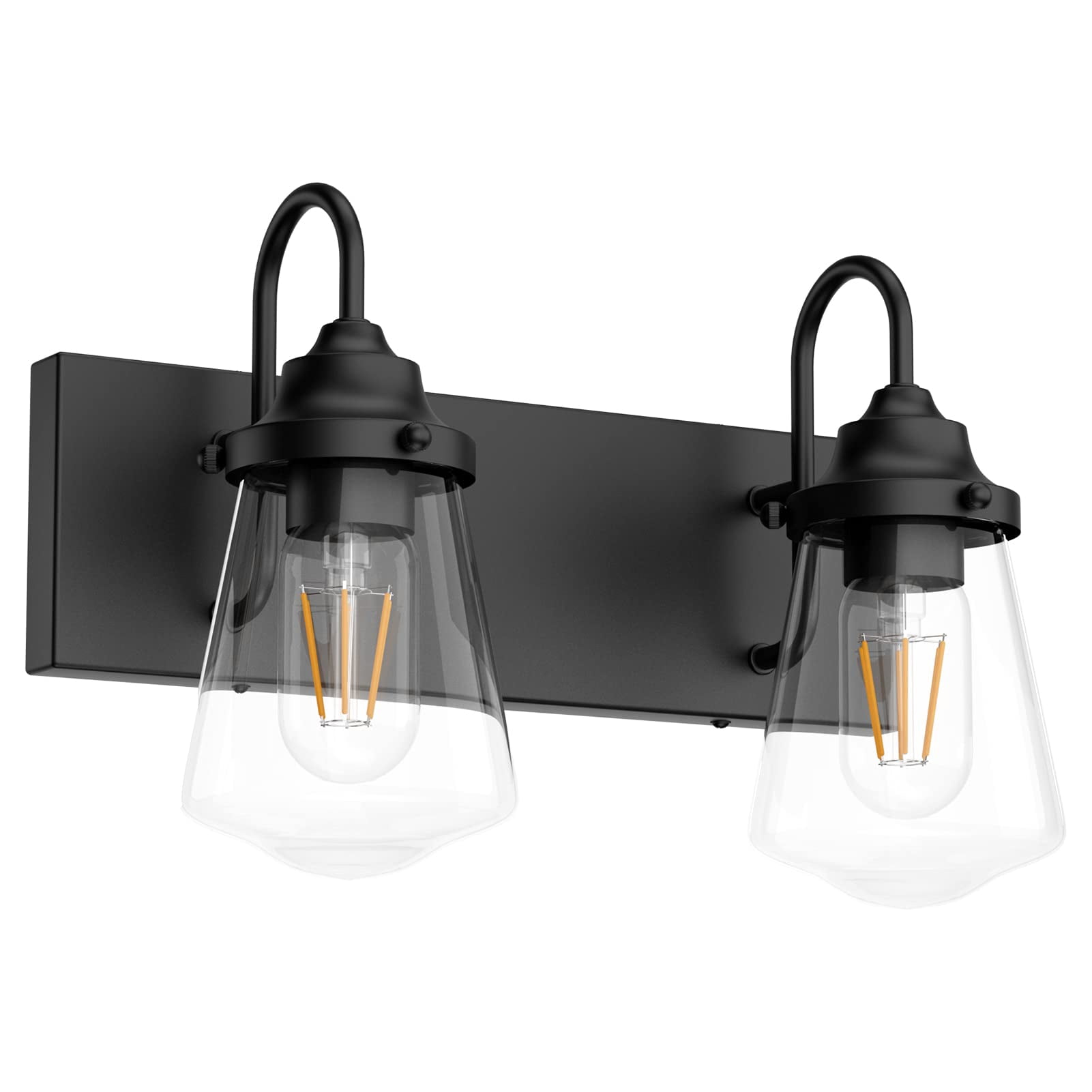 Aipsun Black Vanity Light for Bathroom 2 Lights Farmhouse Bathroom ...