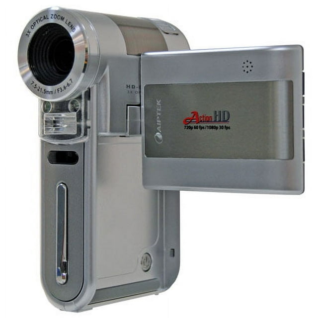 Aiptek A-HDPRO Action High Definition 1080p Silver Digital Camcorder