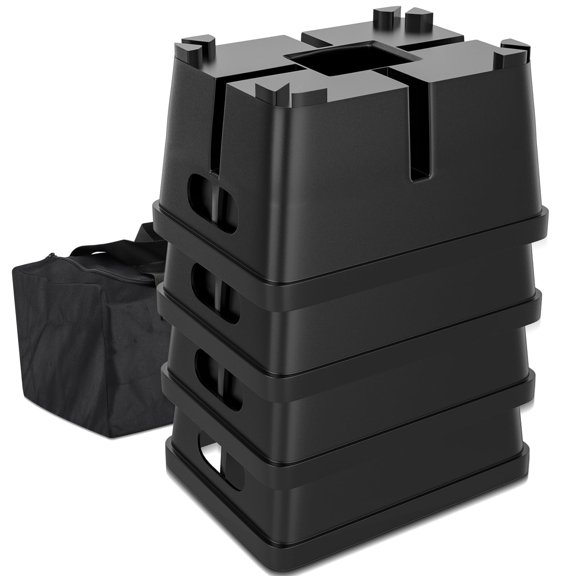 Aiqeek 4PCS Trailer Jack Block- RV Leveling Blocks for Any Tongue Jack, Post, Foot, and 5th Wheel, 25,000 lbs RV Jack Blocks with Bag, Durable and Versatile