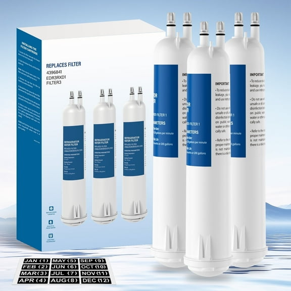Aiqeek Refrigerator Water Filter 3-Pack NSF 42 Certified, Compatible with EDR3RXD1/ 4396841