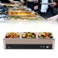 thumbnail image 1 of Aiqidi 1500W 3-Pan Commercial Food Warmer Stainless Steel Electric Steam Warmer Buffet Server Food Warming Machine for Restaurants Party, 1 of 12