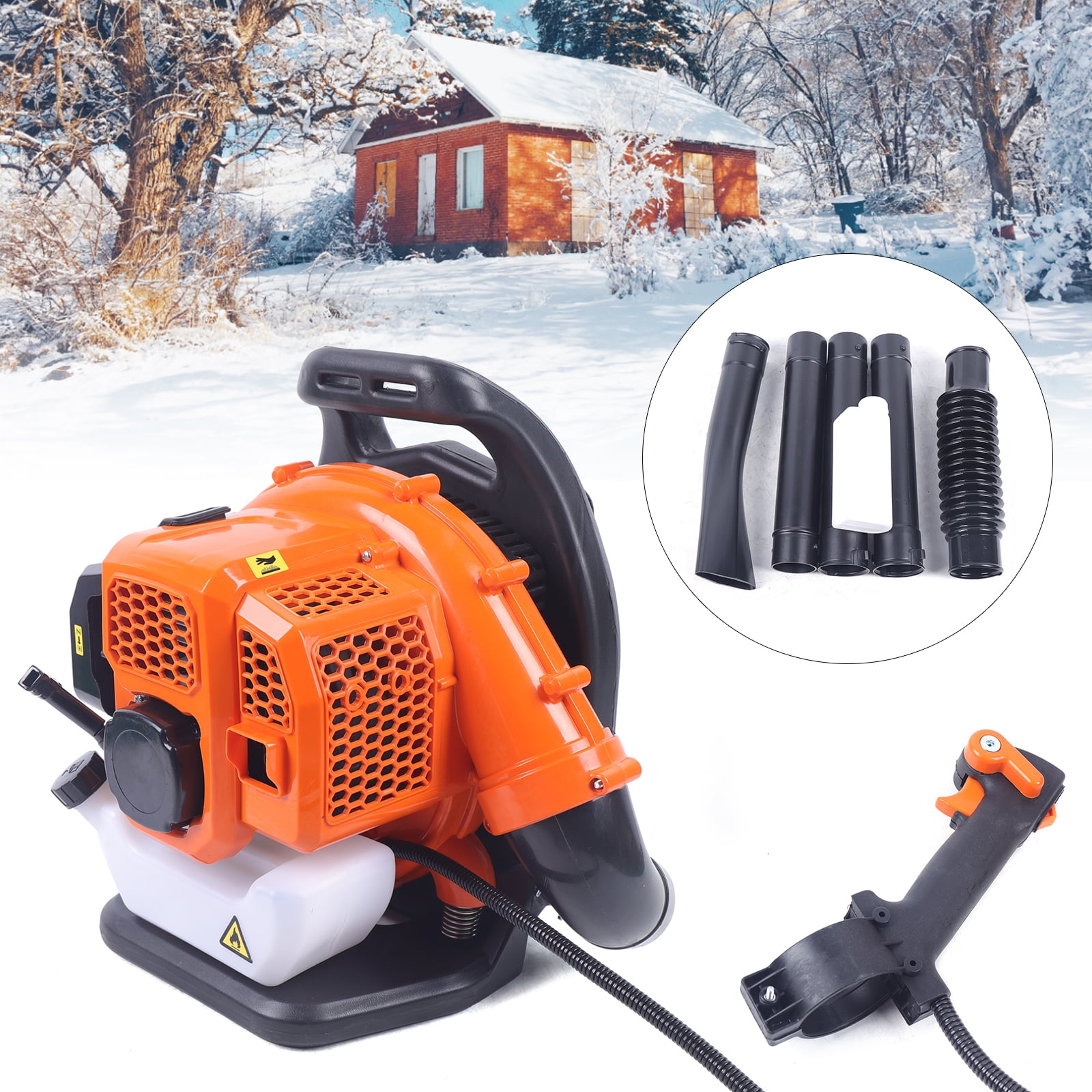 Aiqidi 2-Stroke Commercial Gas-powered Blower Backpack Gas Leaf Blower  1.25KW 42.7CC Backpack Lawn Blower Snow-Blowing Road Dusting 70m/s