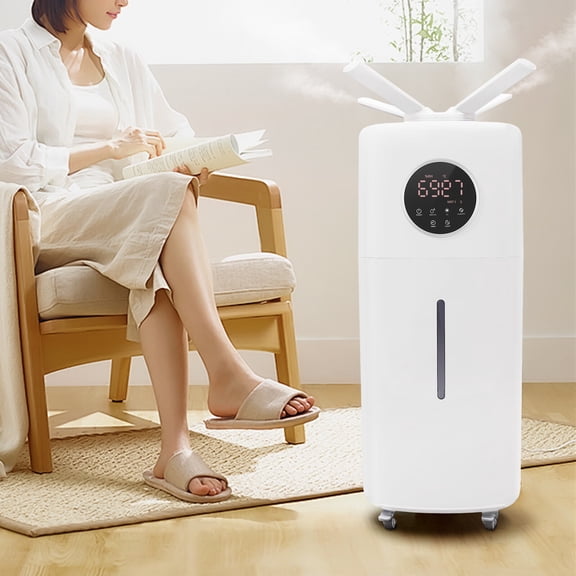 Aiqidi 21L/5.5GAL Commercial Humidifier Whole-House Style Industrial Large Room Humidifier 3 Speed Quiet with Four-Way Nozzle