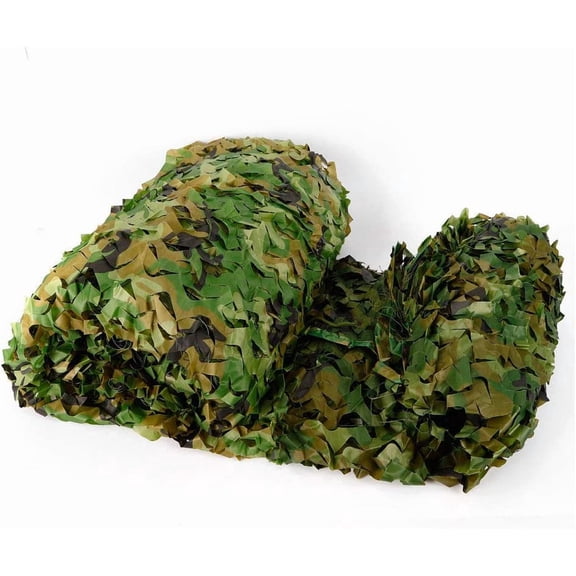 Aiqidi 26 x 26FT Polyester Fabric Woodland Camouflage Netting Woodland Camo Camping Hunting Netting Hide Cover Net