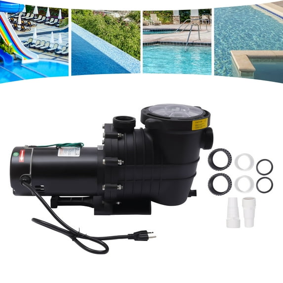 Aiqidi 2HP Pool Pump Low Noise Ground Garden Pools Pumps Motor with Strainer Filter Basket & Drain Plug Maximum Flow 450L/min 110-120V