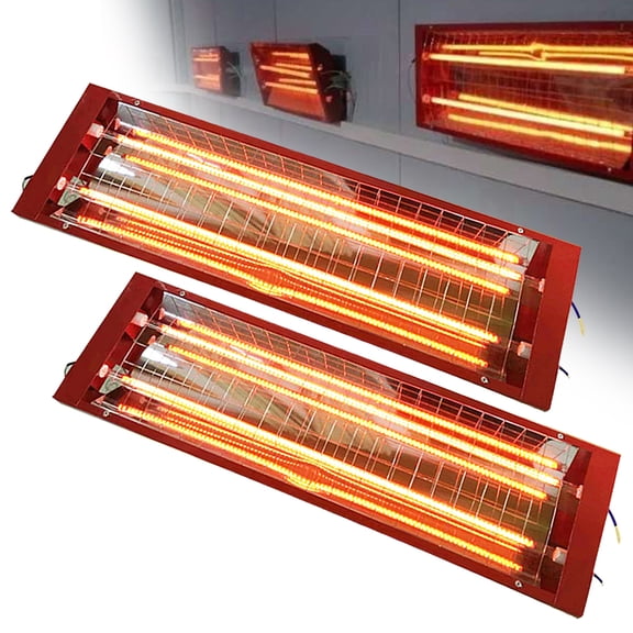 Aiqidi 2pcs Infrared Paint Curing Lamp 110V Spray Baking Booth Infrared Light Heater Set Car Bodywork Repair Paint Dryer
