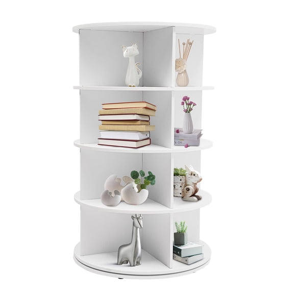Aiqidi 4-Tiers Rotating Shoe Rack Tower Freestanding Shoe Storage Organizer 360°Open Storage Space Holds Up to 16 Shoes for Home Entryway Hallway White 23.2*23.2*36.5in