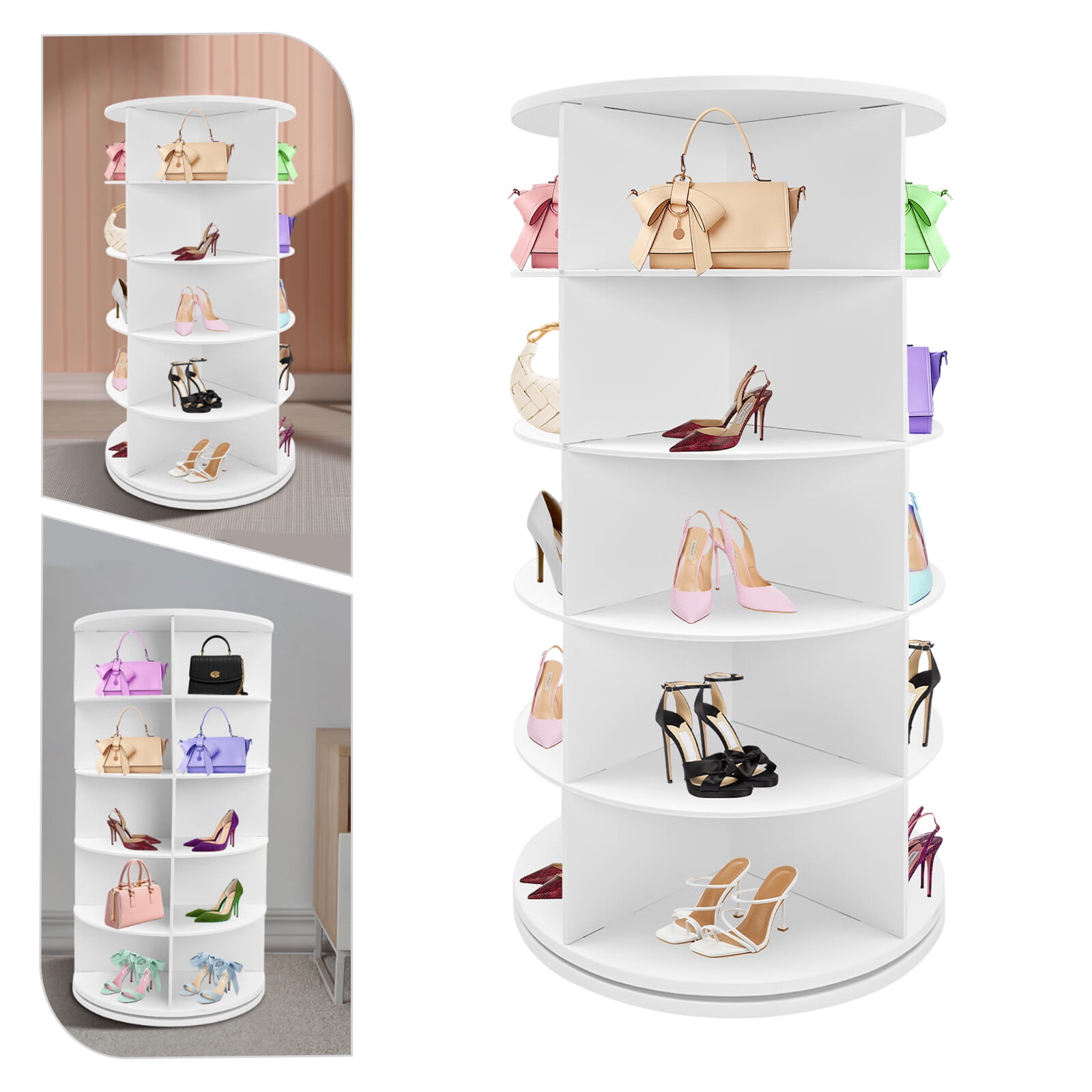 Ladies Store Shoe Rack Aiqidi 5-Tiers Rotating Shoe Rack Tower Freestanding Shoe Storage ...