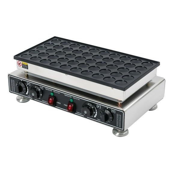 Aiqidi 50 PCS Mini Waffle Pancakes Making Machine 110V Stainless Steel Pancake Maker with Non-stick Coating 1800W Commercial Waffle Making Tool for Home and Restaurants