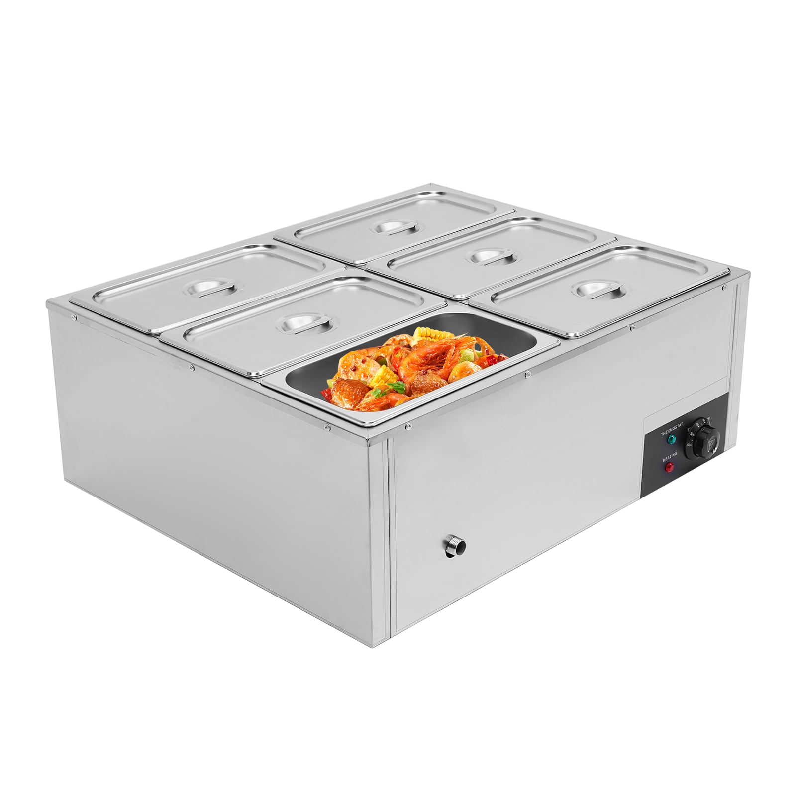 Aiqidi 6Pan Commercial Food Warmer Stainless Steel Catering Buffet