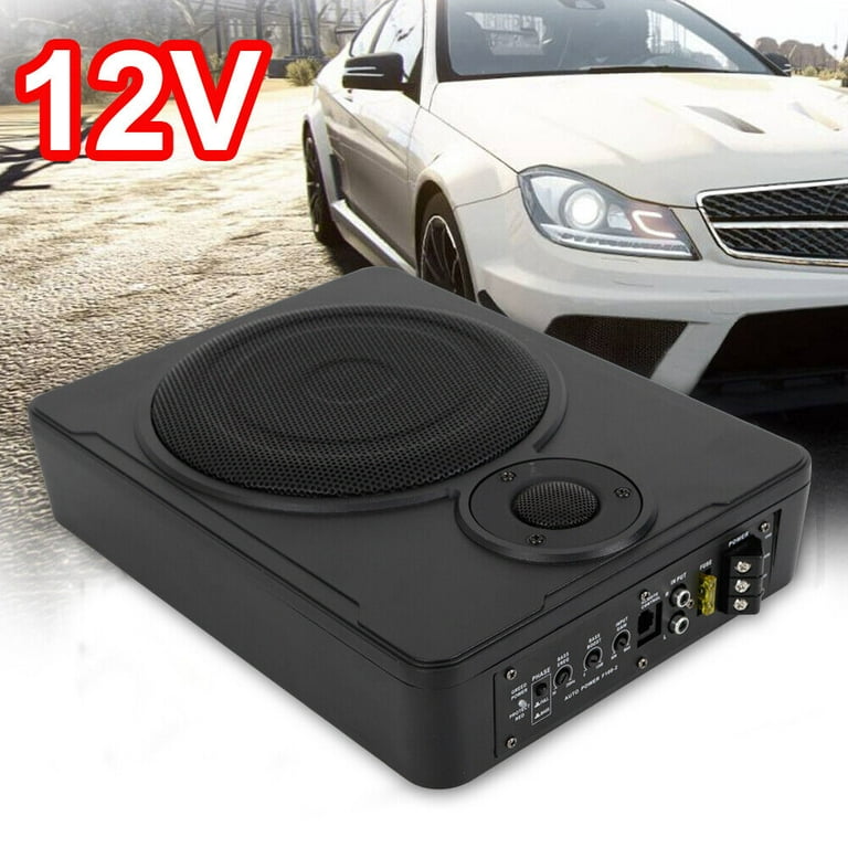 Aiqidi 8 Inch 600W Slim Active Car Audio Subwoofer Under-Seat Bass Sub Box  Woofer Car Under Seat Active Subwoofer Power Amplifier Bass Slim Speaker