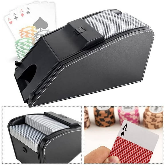 Aiqidi Automatic Electronic Card Casino Shuffler 1-2 Decks Poker Cards Dealing Dispenser Shuffle Machine 110V