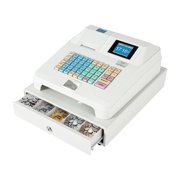 Aiqidi Electronic Cash Register POS Syetem 48 Keys 8 Digital LCD Display Casher with Flat Keyboard and Drawer Box for Retail Restaurant Shop 110V