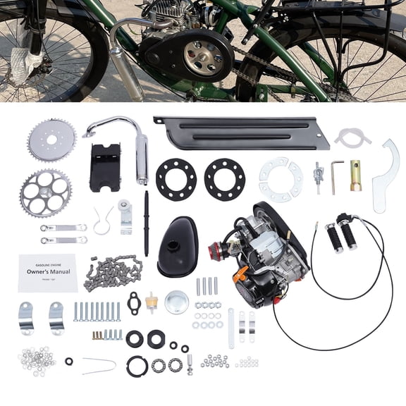 Aiqidi Full Set 100CC 4-Stroke Bicycle Engine Kit Gas Motorized Motor Bike Modified Engine Set DIY Conversion Complete Kit 3600Rpm