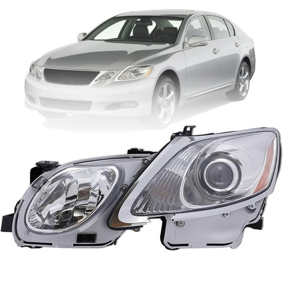 Aiqidi Left Driver Side HID Xenon Headlight for 2006-2011 Lexus GS Series GS300/GS350/GS430/GS450h/GS460 Projector Headlamp Chrome Direct Replacement 12V