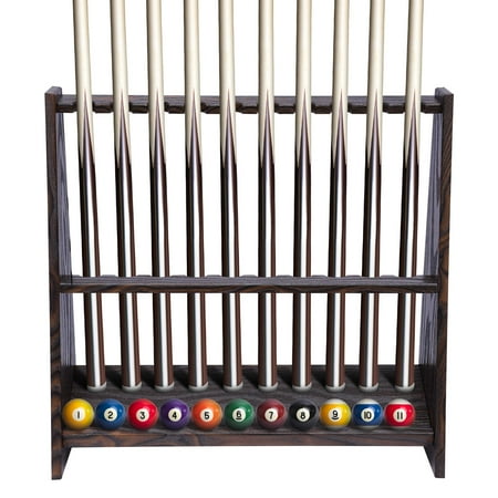 Aiqidi Pool Stick Holder Floor Stand for 10 Billiard Sticks Tool Table Accessories Cue Rack Organizer