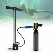 Aiqidi Portable Mini Diving Scuba Cylinder Kit, 0.5L Diving Air Tank Equipment Underwater Breath Oxygen Tank with 4500PSI High Pressure Pump