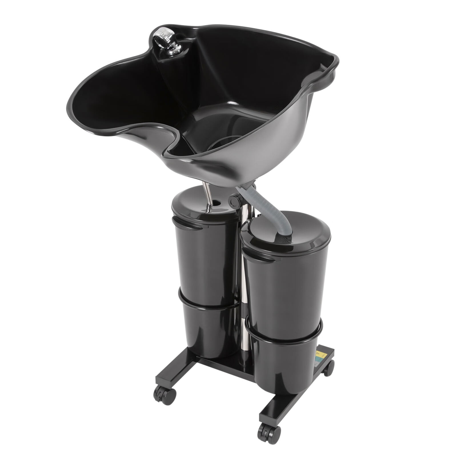 Aiqidi Portable Shampoo Basin with 2 Water Buckets 11.8 Deep Salon Hair Washing Sink Adjustable Height Angle Mobile Shampoo Bowl Unit w Electric