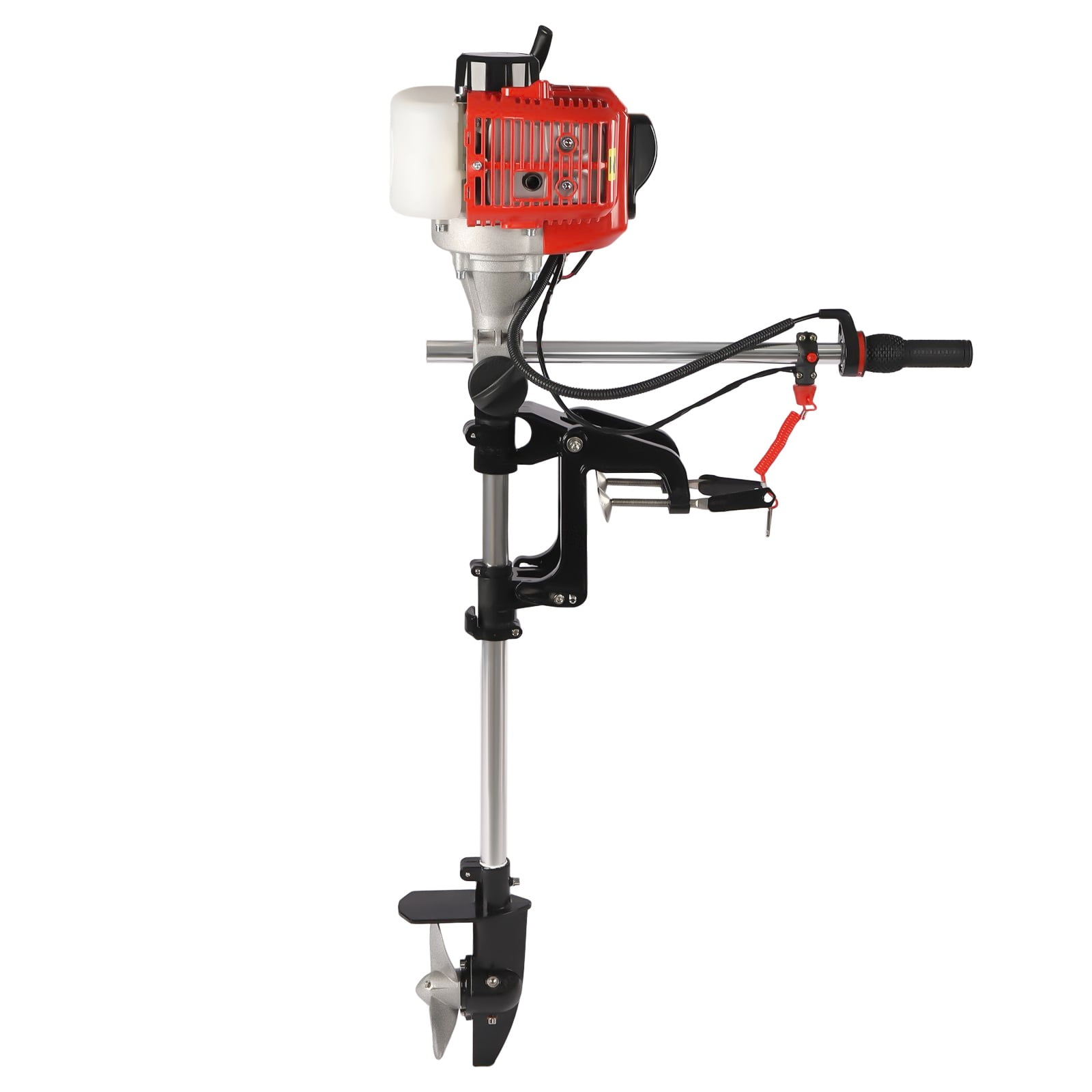 Aiqidi Silver Marine Steer 50cm Shaft 2.3HP 2 Stroke Outboard Motor with Pull Start