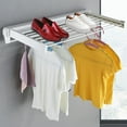 thumbnail image 1 of Aiqidi Wall Mounted Drying Rack ABS Folding Laundry Drying Rods w/4 Movable Hooks Space Saver for Bathrooms Laundry Room, 1 of 13