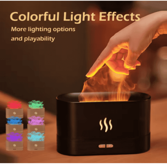 Air Aroma Humidifier Diffuser Essential Oils Humidifiers Mini Flame Automatic Fragrance Diffuser Home Humidifier with LED Light