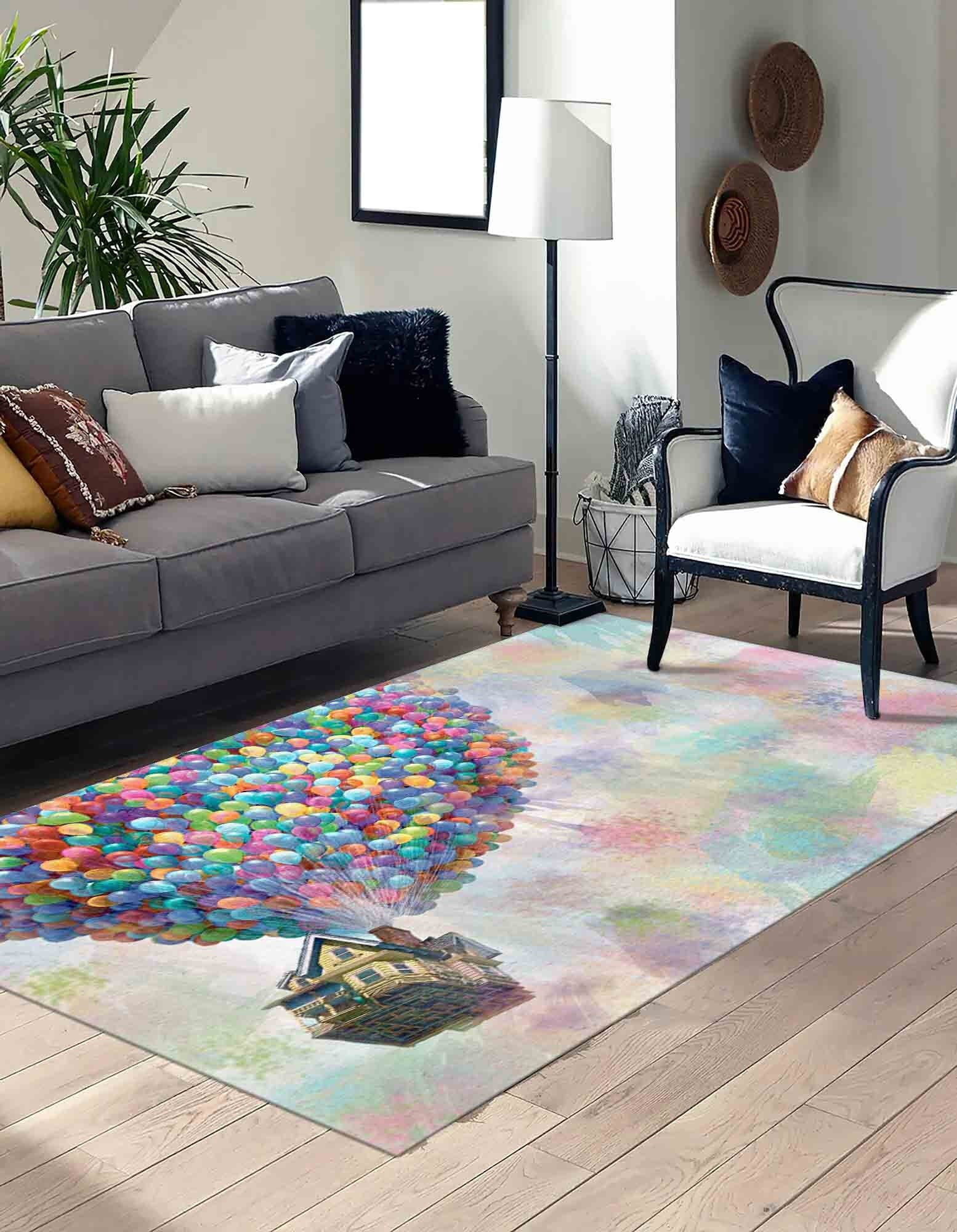 Air Balloons Rug, Housewarming Gift Rugs, Modern Rug, Girl Room Rug ...