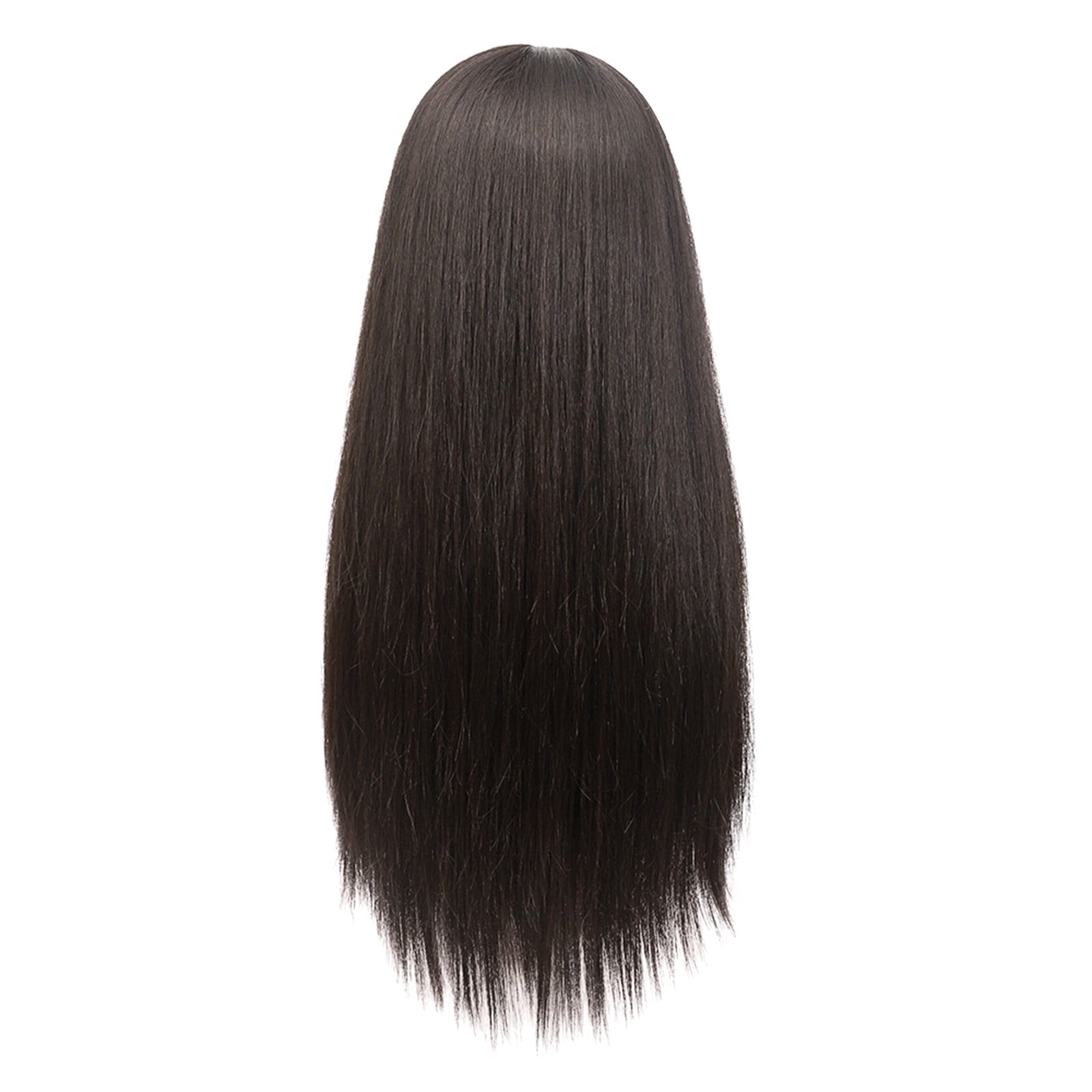 Air Bangs Long Straight Hair Wig Headgear Black Whole Wig Human Hair Is Natural And Realistic 75cm/29.5in Dark Wig Long Hair Wig Lace Front Curly Long Wigs for Women
