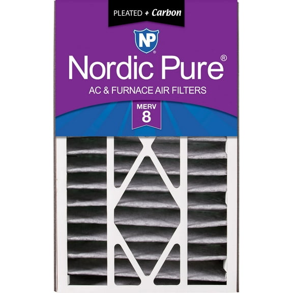 Air Bear 16x25x5 (4 7/8) AC Filter Replacement MERV 8 Pleated Plus Carbon 1 Pack