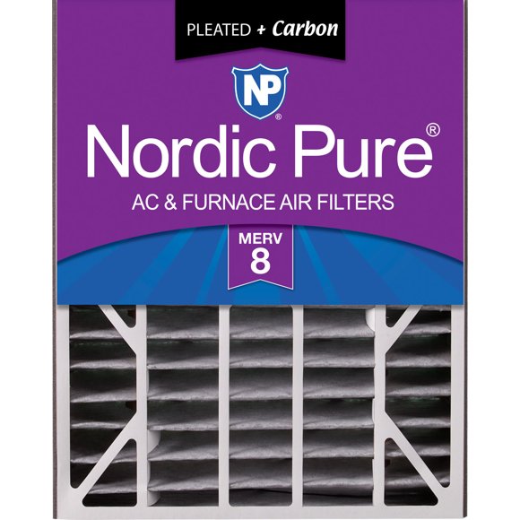 Air Bear 20x25x5 (4 7/8) AC Filter Replacement MERV 8 Pleated Plus Carbon 1 Pack