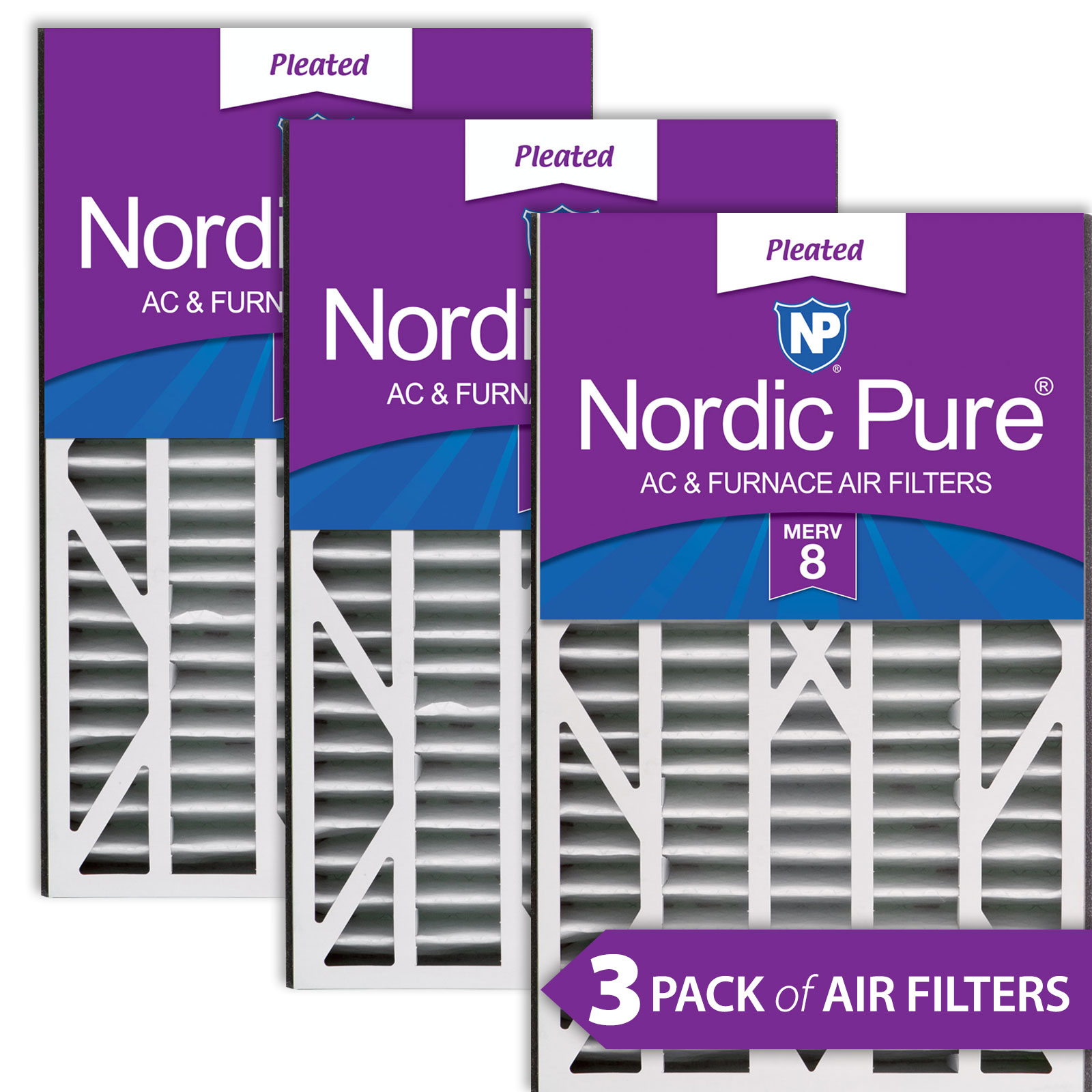 Tier1 Replacement Air Filter 2-Pack – 20x25x6, MERV 8, For Aprilaire AC/Furnace Systems