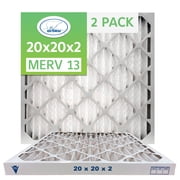 Air Bear MERV 13 20x20x2 2-Pack Pleated Filter Actual Size 19.5x19.5x1.75
