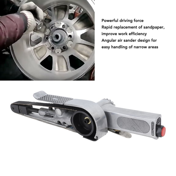 Air Belt Grinder, Pneumatic Belt Sander Angular Design Smooth Grinding High Efficiency Sturdy Aluminum Adjustable Speed For FRP Metal Products