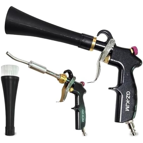 Air Blow Gun Car Interior Cleaning Gun High Pressure Car Detailing Cleaning Tool with Nozzle and Auto Detailing Dusting Brush for Quickly Blasts Dirt and Dust from Surface