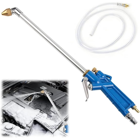 Air Blow Gun Pneumatic Engine Cleaning Gun with 47.2in Hose - High-Efficiency Car Engine Cleaner | Siphon Spray Gun for Automotive & Mechanical Cleaning | Durable Alloy & Rubber Construction
