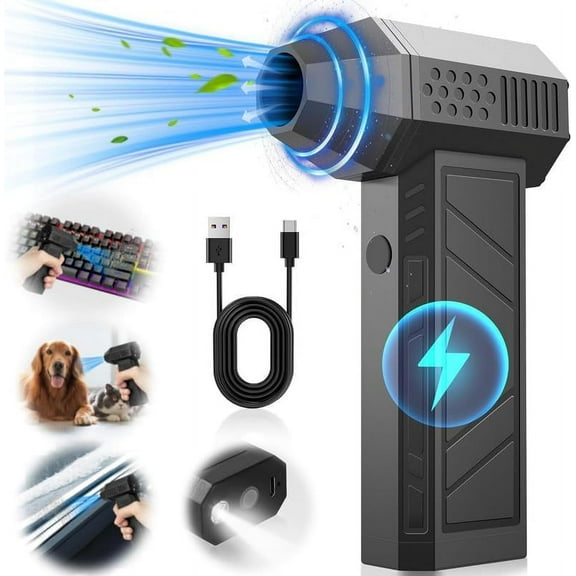 Air Blower Gun,Electric Air Duster with 3 Adjustable Speeds,130000RPM Jet Dry Blower for Car,Portable Jet Fan,Mini Jet Blower Car Dryer Type-C Rechargeable for Car,Computer,Keyboard,Lens