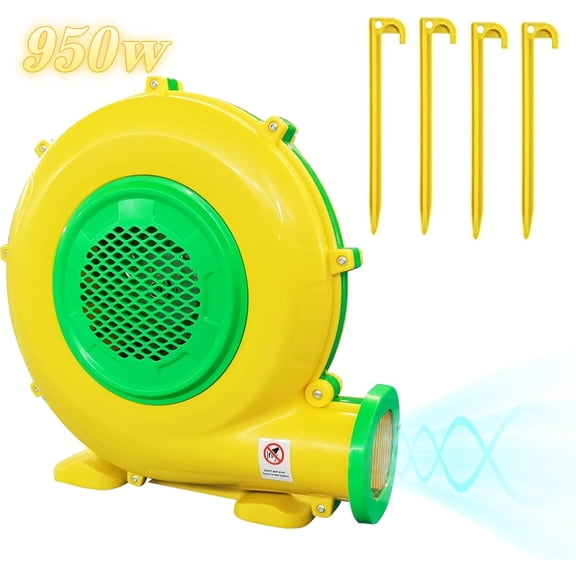 Air Blower, 950W 1.25HP Bounce House Blower, Portable Pump Fan Perfect for Inflatable Bouncy Castle, Jumper, Water Slide, Leaf Blower Corded(950 Watt 1.25HP)