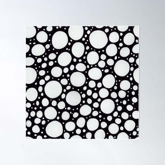 Air Bubbles In Black Water Seamless Pattern Poster Wall Art, Modern Wall Decor For Living Room Bedroom, 30x30 UNFRAMED