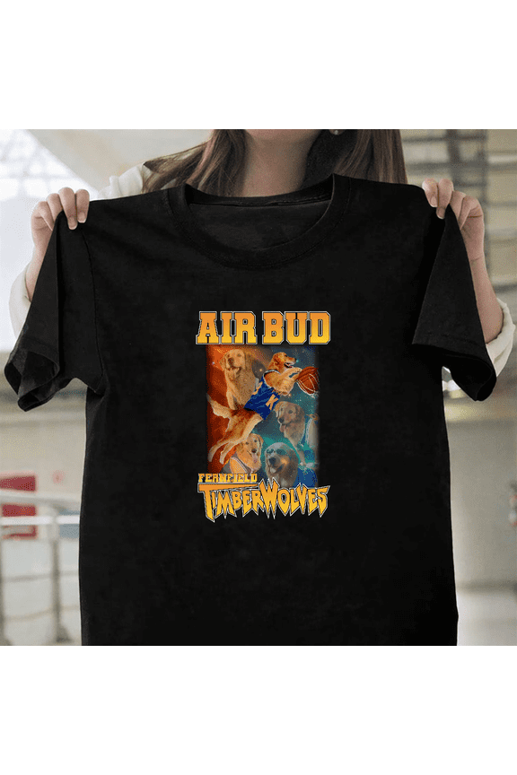 Air Bud Funny Retro Basketball Dog Movie Fan Golden Retriever Art Unisex T-Shirt, for men & women, up to size 5XL.