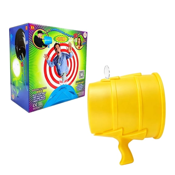 Air Cannon Handheld Bullseye Air Blaster Toy for Adults , Air Shooter Blowing Gun, Bullseye Blaster for Outdoor Interactive Play Among College Students Yellow