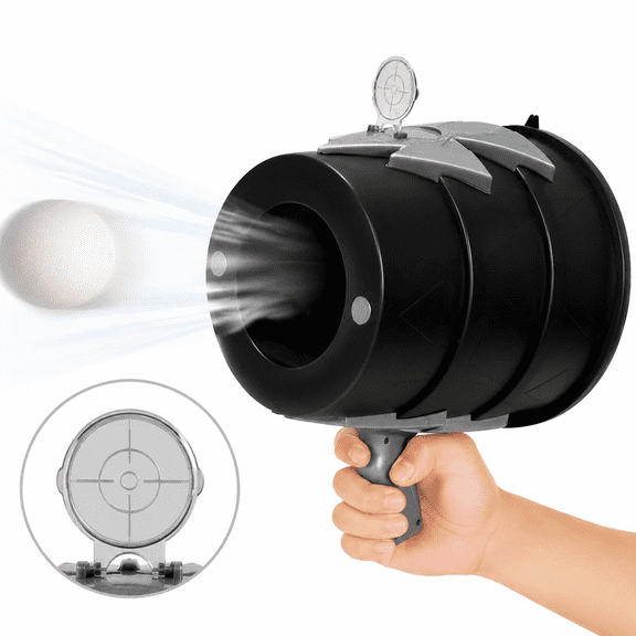 Air Cannon Toy for Kids & Adults Blast A Harmless Ball of Air, Handheld Air Blaster Launcher with Target Shooting Fun, Battery-Free Indoor Game Toy for Parties, Family Games & All Ages