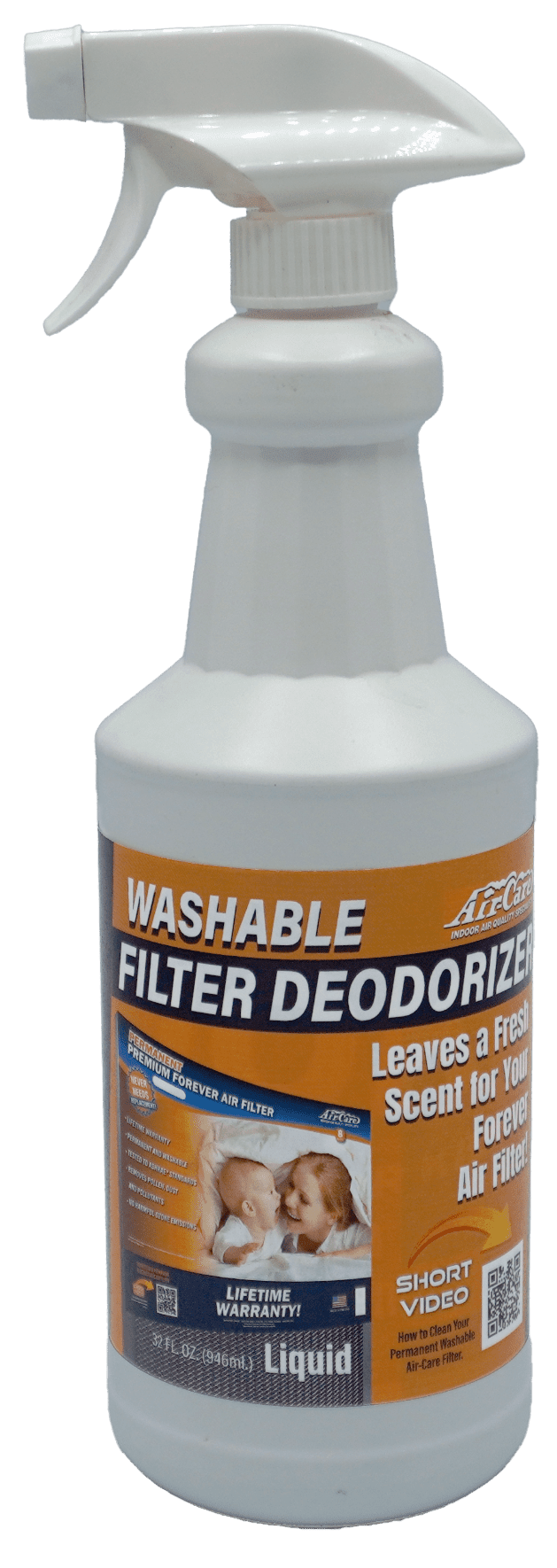 AirCare Permanent Washable Air Filter Deodorizer, 32 oz Spray
