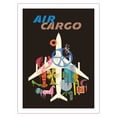 thumbnail image 1 of Air Cargo - Vintage Travel Poster by David Klein c.1965 - Fine Art Matte Paper Print (Unframed) 24x32in, 1 of 4