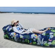 ComfyLife Easy To Inflate Camping Chair with Carrying Pouch, Parrot Print