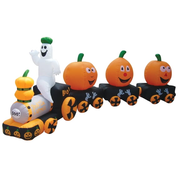 Air Characters Pumpkin Train Air Blown Halloween Yard Inflatable, 60"
