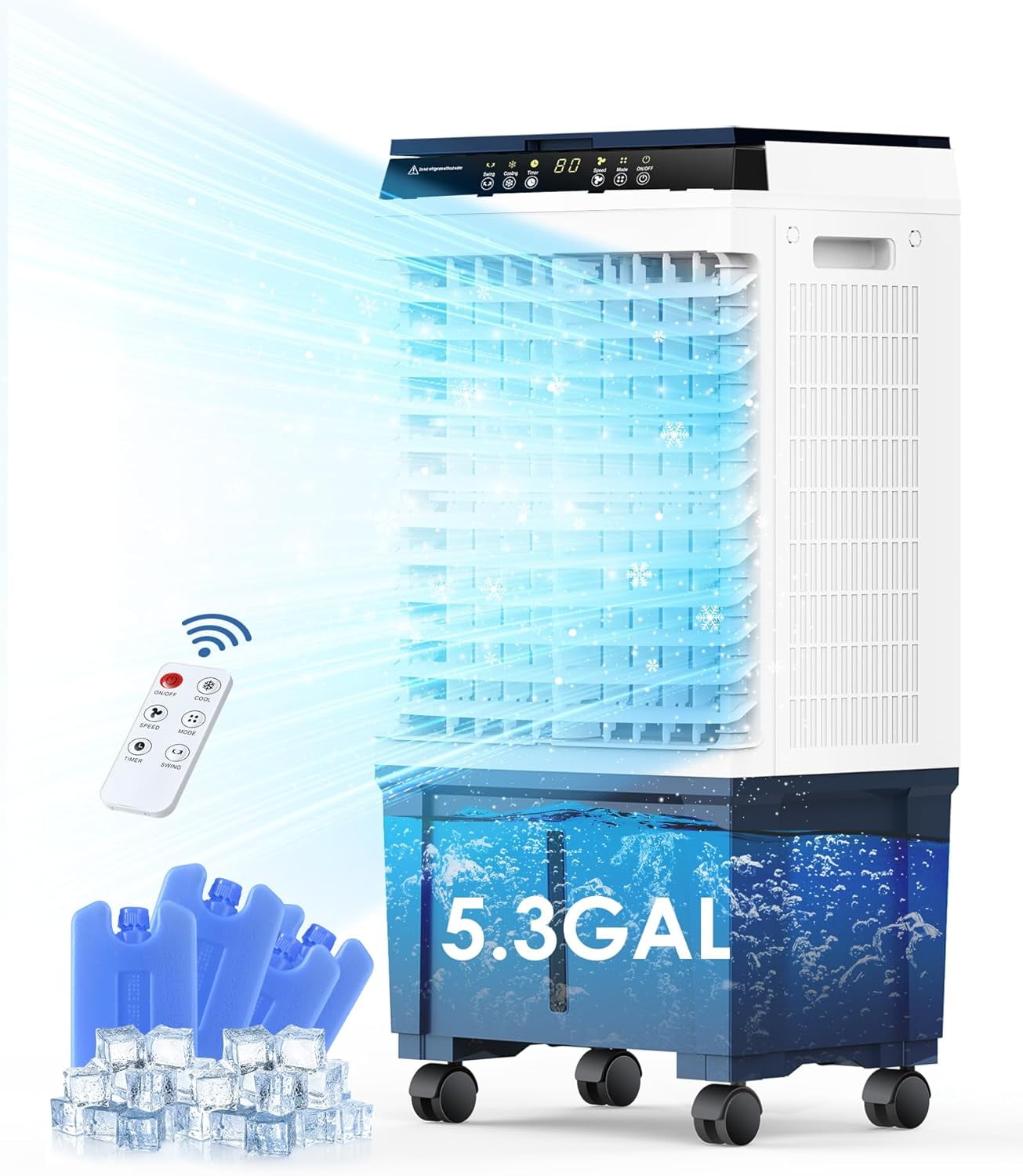 Air Choice Swamp Cooler, 1800 CFM Evaporative Air Cooler with 5.3 Gal