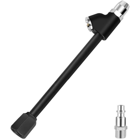 Air Chuck,1/4" FNPT Extended Reach Dual Head Air Chuck with Quick Plug,2-Way Connect Tire Chuck for Bikes,Motorcycle,Car,and Etc,Tire Air Chuck for Tire Inflator Gauge or Air Compressor