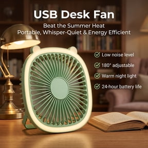 Air Circulator Desk Fan with Turbo Speed & Quiet Motor - 3-Speed Adjustable Table Fan Suitable for Home, Office, Camping, Vertical Hanging or Desktop Cooling System, ABS /Pole, Air Circulation System